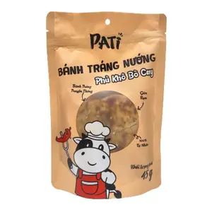 Bánh Tráng Nướng Phủ Khô Bò Cay, Grilled Rice Cracker, Spicy Beef Jerky (45g) - PATI
