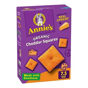 Bánh Quy Giòn Phô Mai Hữu Cơ, Organic Cheddar Squares, Baked Crackers, 7.5 oz (213g) - ANNIE'S HOMEGROWN
