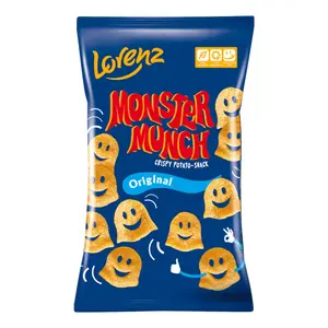 Snack Khoai Tây Hình Mặt Cười, Monster Munch, Crispy Potato Snack, Original (75g) - LORENZ
