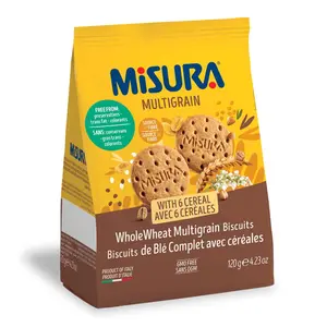 Bánh Quy Ngũ Cốc, Whole Wheat Multigrain Biscuits, with 6 Cereal, 4.23 oz (120g) - MISURA