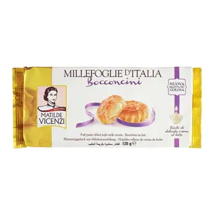 Bánh Puff Pastry Nhân Kem Sữa, Millefoglie D`Italia Bocconcini, Puff Pastry Filled with Milk Cream, 4.41 oz (125g) - MATILDE VICENZI