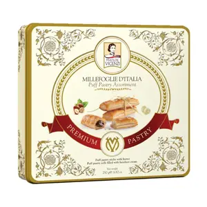 Bánh Puff Pastry Nhiều Loại Hộp Thiếc, Millefoglie D`Italia, Puss Pastry Assortment, 8.82 oz (250g) - MATILDE VICENZI