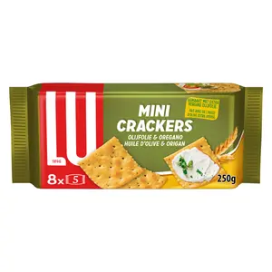 Bánh Quy Giòn, Mini Crackers, Huile D`Olive & Origan, 8 Gói (250g) - LU