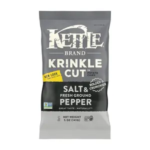 Khoai Tây Chiên Vị Muối Tiêu, Krinkle Cut Potato Chips, Salt & Fresh Ground Pepper, 5 oz (141g) - KETTLE BRAND
