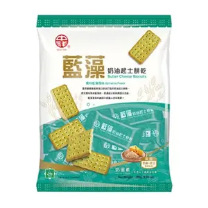 Bánh Quy Lạt Phô Mai Sữa Vị Tảo Xoắn, Butter Cheese Biscuits, Spirulina Flavor (330g) - CH FOODS