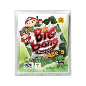 Snack Lá Rong Biển Giòn Vị Truyền Thống, Big Bang, Grilled Seaweed Sheet, Classic, 0.07 oz (2g) - TAO KAE NOI