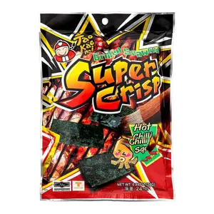 Snack Rong Biển Giòn Vị Mực Cay, Super Crisp Grilled Seaweed, Hot Chili Squid, 0.42 oz (12g) - TAO KAE NOI