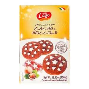 Bánh Quy Socola Hạt Phỉ, Frollini con Cacao & Nocciole, Cocoa & Hazelnut Cookies, 12.35 oz (350g) - LAGO