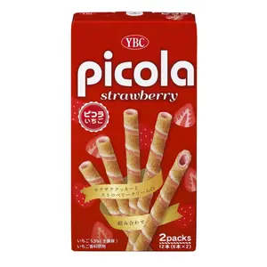 Bánh Quế Vị Dâu, Picola, Strawberry Wafer Rolls, 2 Gói (58.8g) - YBC