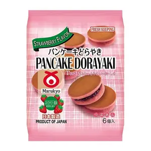 Bánh Rán Nhân Đậu Đỏ Vị Dâu, Pancake Dorayaki, Strawberry Flavor, 6 Cái (310g) - MARUKYO
