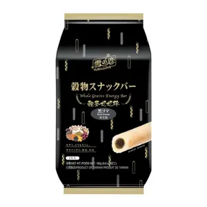 Bánh Cuộn Ngũ Cốc Nhân Mè Đen, Whole Grains Energy Bar, Black Sesame, 16 Cái, 5.6 oz (160g) - YUKI & LOVE