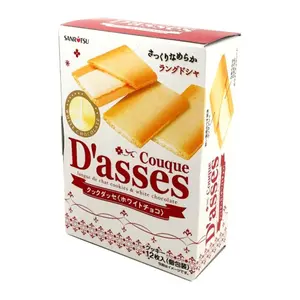 Bánh Quy Nhân Socola Trắng, Couque D`asses, Langue de chat Cookies & White Chocolate, 12 Cái (90g) - SANRITSU