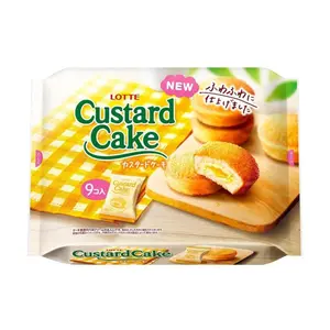 Bánh Bông Lan Nhân Kem Nhật Bản, Custard Cake, Party Pack, 9 Cái (248g) - LOTTE