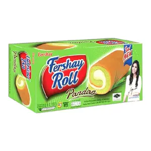 Bánh Bông Lan Cuộn Kem Lá Dứa, Fershay Roll, Pandan, 12 Cái (240g) - FERSHAY