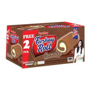 Bánh Bông Lan Cuộn Kem Socola, Fershay Roll, Chocolate, 12 Cái (240g) - FERSHAY