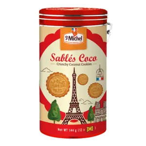 Bánh Quy Bơ Dừa, Sablés Coco, Crunchy Coconut Cookies, 12 Cái (144g) - ST MICHEL