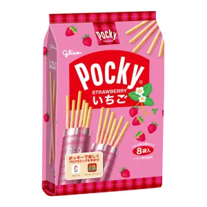 Bánh Quy Phủ Socola Dâu, Pocky, Strawberry, 8 Gói (119g) - GLICO