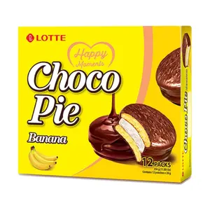 Bánh Choco Pie Vị Chuối, Choco Pie, Banana, 12 Gói, 11.85 oz (336g) - LOTTE