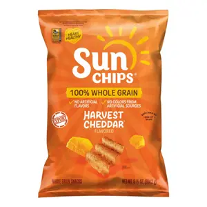 Bánh Giòn Nguyên Cám Vị Phô Mai, Whole Grain Snacks, Harvest Cheddar, 6.5 oz (184.2g) - SUNCHIPS