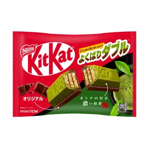 Bánh Xốp Mini Phủ Socola Nguyên Bản Kết Hợp Trà Xanh, Mini Wafer Bars, Matcha & Chocolate, 10 Thanh (116g) - KITKAT