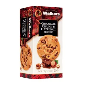 Bánh Quy Socola Hạt Dẻ, Chocolate Chunk & Hazelnut Biscuits, 5.3 oz (150g) - WALKERS