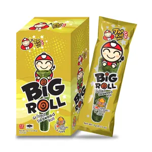 Rong Biển Cuộn Vị Mực Cay, Big Roll, Grilled Seaweed Roll, Spicy Grilled Squid Flavour, 12 Gói, 1.27 oz (36g) - TAO KAE NOI