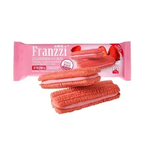 Bánh Quy Kẹp Kem Dâu, Red Velvet & Strawberry Flavor Sandwich Cookie (70g) - FRANZZI