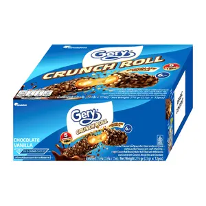Bánh Xốp Phủ Socola Cuộn Kem Vani, Gery, Crunch Roll, Chocolate Vanilla, 13 Cái (299g) - GARUDAFOOD