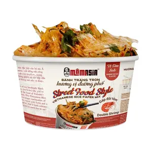Bánh Tráng Trộn Hương Vị Đường Phố Vị Tôm Sate, Street Food Style Vietnamese Rice Paper Mix, Shrimp Satay Flavor, 4.23 oz (120g) - MAMASIA