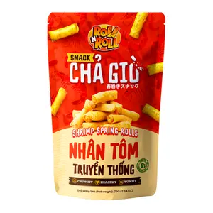 Snack Chả Giò Nhân Tôm Truyền Thống, Shrimp Spring Rolls, 2.64 oz (75g) - ROLL N' ROLL