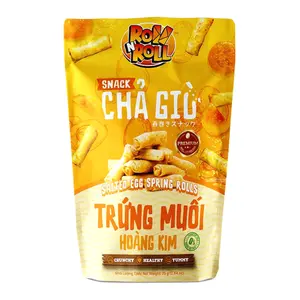 Snack Chả Giò Trứng Muối Hoàng Kim, Salted Egg Spring Rolls, 2.64 oz (75g) - ROLL N' ROLL