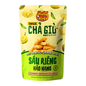 Snack Chả Giò Sầu Riêng Hảo Hạng, Sweet Spring Rolls, Premium Durian, 2.64 oz (75g) - ROLL N' ROLL