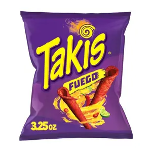 Bánh Ngô Giòn Vị Chua Cay, Fuego, Hot Chilli Pepper & Lime Tortilla Chips, 3.25 oz (92.3g) - TAKIS