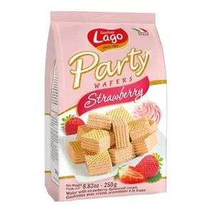 Bánh Xốp Kem Dâu, Party Wafers, Strawberry, 8.82 oz (250g) - LAGO