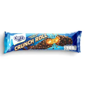 Bánh Xốp Phủ Socola Cuộn Kem Vani, Gery, Chocolate Vanilla Crunch Roll, 0.8 oz (23g) - GARUDAFOOD