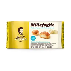 Bánh Ngàn Lớp Nhân Kem Sữa & Socola Trắng, Millefoglie Filled Puff Pastry, with Milk Cream & White Chocolate, 3.53 oz (100g) - MATILDE VICENZI
