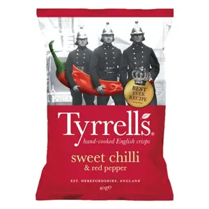 Khoai Tây Chiên Vị Ớt Ngọt, Hand-Cooked Crisps, Sweet Chilli & Red Pepper (150g) - TYRRELLS