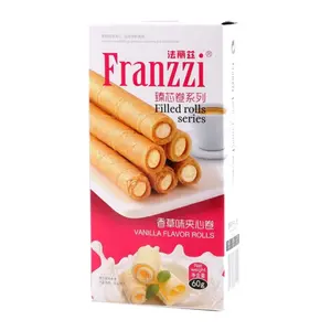 Bánh Quy Cuộn Nhân Kem Vani, Filled Rolls Series, Vanilla Flavor (60g) - FRANZZI
