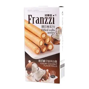 Bánh Quy Cuộn Nhân Kem Sữa Chua Dừa, Filled Rolls Series, Yogurt Coconut Flavor (60g) - FRANZZI
