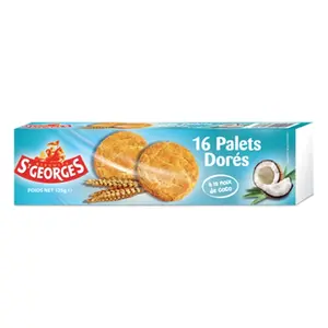 Bánh Quy Đồng Xu Vàng Vị Dừa, 16 Palets Dorés, Noix de Coco (125g) - ST GEORGES