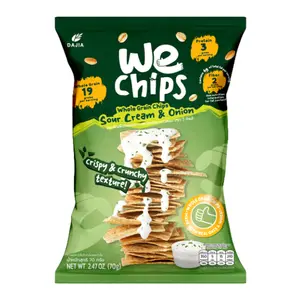 Snack Ngũ Cốc Nguyên Cám Vị Kem Chua & Hành Tây, Whole Grain Chips, Sour Cream & Onion, 2.47 oz (70g) - WE CHIPS