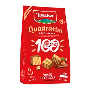 Bánh Xốp Hạt Phỉ, Quadratini, Napolitaner, Crispy Wafer Cubes with Hazelnut Cream Filling (125g) - LOACKER