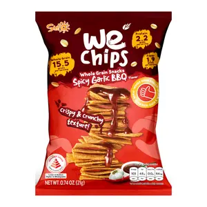 Snack Ngũ Cốc Nguyên Cám Vị BBQ Tỏi Cay, Whole Grain Chips, Spicy Garlic BBQ Flavor, 2.47 oz (70g) - WE CHIPS