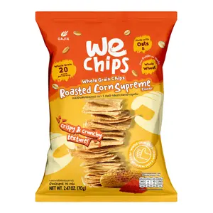 Snack Ngũ Cốc Nguyên Cám Vị Ngô Nướng, Whole Grain Chips, Roasted Corn Supreme, 2.47 oz (70g) - WE CHIPS