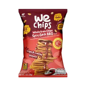 Snack Ngũ Cốc Nguyên Cám Vị Thịt Nướng Tỏi Cay, Whole Grain Chips, Spicy Garlic BBQ, 1 oz (28g) - WE CHIPS