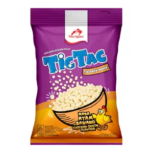 Snack Khoai Mì Vị Gà & Hành, Cassava Snack, Chicken Onion Flavour (80g) - TIC TAC