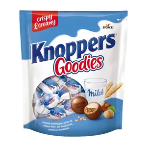 Bánh Xốp Bọc Socola Nhân Kem Sữa & Hạt Dẻ, Knoppers Goodies, Crispy Chocolate Wafer Balls with Milk & Nougat Cream (180g) - STORCK
