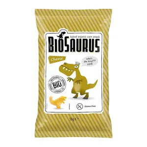Snack Bắp Phô Mai Hình Khủng Long Hữu Cơ, Biosaurus, Baked Organic Corn Snack, Cheese (50g) - MCLLOYD'S