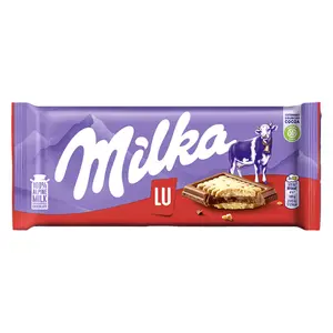 Bánh Quy Kẹp Socola, LU, Alpine Milk Chocolate Topped with Biscuits (87g) - MILKA