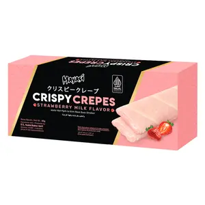 Bánh Kếp Vị Sữa Dâu, Crispy Crepes, Strawberry Milk Flavor (85g) - MAYASI